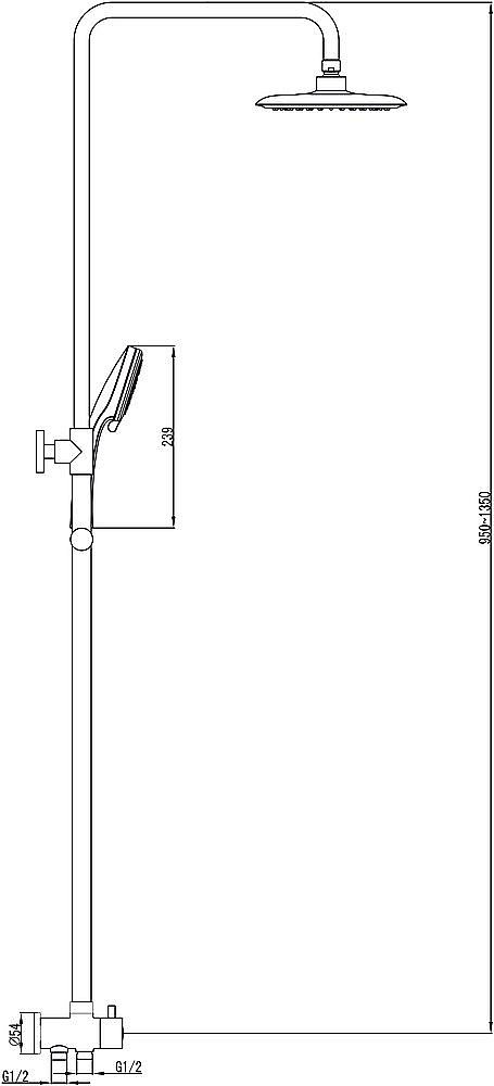 Душевая двойная стойка без смесителя Ravak DS 090.00 купить в интернет-магазине сантехники Sanbest